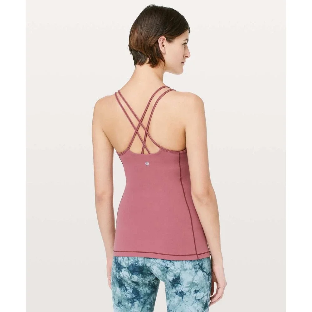 2PC- Lululemon Size 6 Lululemon Free To Be Tank *Nulu Misty Merlot/Slat Blue